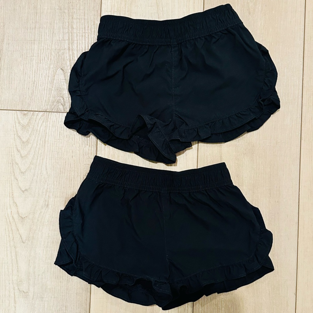 Crewcuts Black Ruffle Kids Shorts (set of 2)